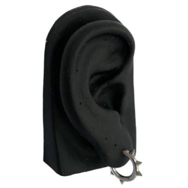 Imagem de Brinco Masculino Argola Spike Fino Prata Aço Cirúrgico  - Azmar Varied