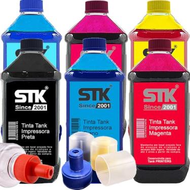 Imagem de Kit 6 Tintas Stkink Compatíveis Impressora L8050 L18050 500ml