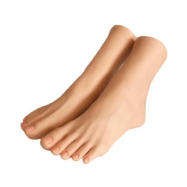 Imagem de harayaa Modelo de pés manequim display de pé, exibição de meia, multiuso, realista, modelo de pé falso para loja de sapatos de sandália de meia