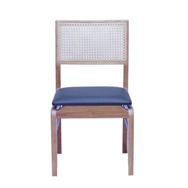 Imagem de Cadeira Modelo Apache Madeira Maciça Cinamomo Estofada Encosto Em Palha Portuguesa