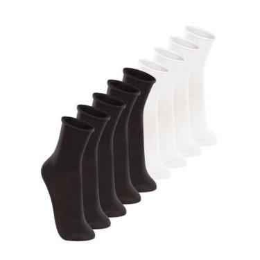 Imagem de Kit com 9 Meias sem Punho Cano Médio Lupo 4421-001 Colorido, Preto