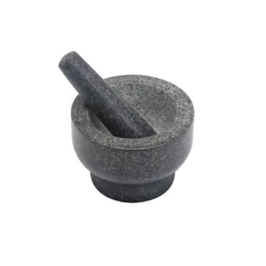 Imagem de Tigela Moedora Pilão de pedra e argamassa manual do agregado familiar triturador alho anel tigela ferramentas cozinha especiarias moagem alimentos grossos Moedor Triturador