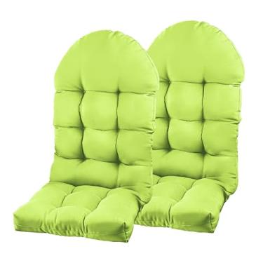 Imagem de PNP HWJIAJU Almofada de cadeira Adirondack, almofada de cadeira de balanço 111,8 x 49,3 x 10,2 cm, almofadas de pátio com encosto alto superior e inferior com laços, protetor solar e resistente ao