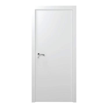 Imagem de Kit Porta de Madeira Lisa Laqueada 210cm X 70cm Moldufama Direita Branco