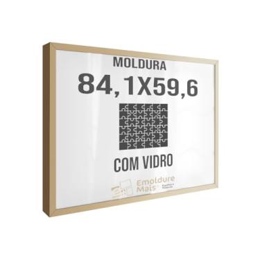 Imagem de Moldura Caixa Alta para Quebra Cabeça Cabeca 84,1x59,6 1500 peças Com Vidro para Quadro Puzzles Grow cor Dourada