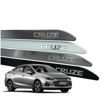 Imagem de Friso Lateral para Cruze Hatch Sedan 2012 a 2023 Escrita Cromada Alto Relevo (FACÃO, BRANCO SUMMIT)