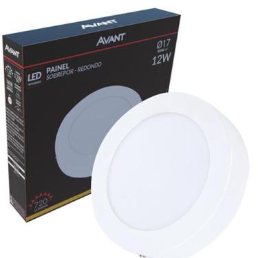 Imagem de Painel Plafon Redondo 12w Sobrepor 17cm Quente 3000K Amarela - Avant