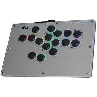 Imagem de JZW-Shop Haute42 Leverless Arcade Stick T16-30th, All-Button Arcade Controller for Switch/PC/PS4/PS3 /Steam Deck, Slim Arcade Fighting Game Keyboard with Turbo & Custom RGB, Supports Hot-Swap & SOCD