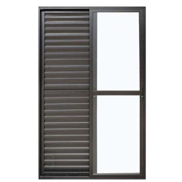 Imagem de Porta Balcão 3 Folhas Veneziana 210x120 Preto Linha 22
