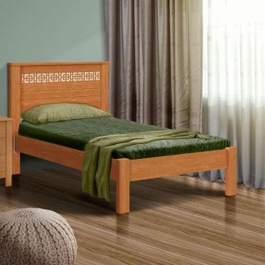 Imagem de Cama De Solteiro Com Cabeceira 100% MDF Com Colchão Nature Off White Savao Shop Jm