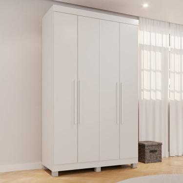 Imagem de Guarda-roupa Infantil 4 Portas 3 Gavetas Sofia Espresso Móveis Branco