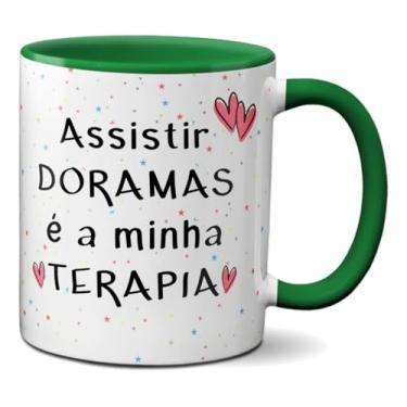 Imagem de Caneca Assistir Doramas é a Minha Terapia Fã Dorameira (Verde)