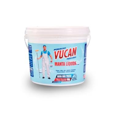 Imagem de Vucan - Impermeabilizante Emborrachada, 4 em 1, para Tratamento de Paredes com Umidades, Anti-mofo, Alto Rendimento - Balde de 4kg (Cinza)