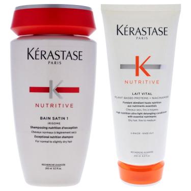Imagem de Conjunto de shampoo e condicionador Kerastase Nutritive Bain Satin 1