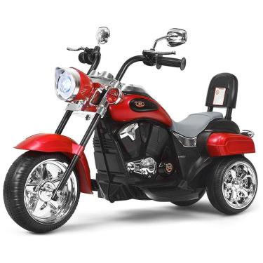 Imagem de Costzon Moto Elétrica Infantil 6V Recarregável com Sons e Luzes, Vermelha, 3 anos
