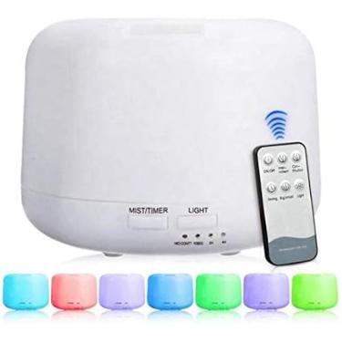 Imagem de Difusor de Aromas Aromatizador Elétrico 500ml Led 7 cores com Controle Remoto Umidificador e Purificador de Ar para a sua casa e o ambiente de trabalho - Difusor de desligamento automático