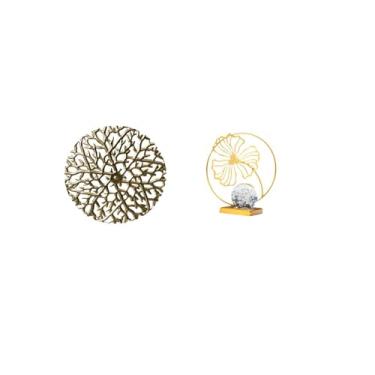 Imagem de Fenteer Escultura de Parede de Ferro Rústico com Estatueta de Folha, Placa Suspensa 3D para Escritório, Sala de Estar, Estante, Lareira, Mesa, Quarto, Present