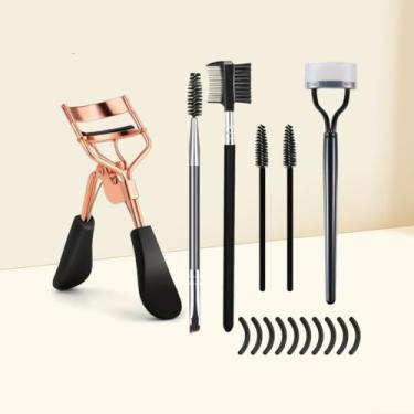 Imagem de Kit de modelador de cílios e pincel de sobrancelha, ferramenta aplicadora de rímel de cílios com kit de pente de sobrancelha para mulheres que alcançam cachos perfeitos