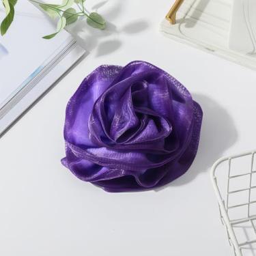Imagem de Esponja de banho para chuveiro, esponjas macias de bucha de 70 g para mulheres, esponja de banho Scrunchies - Limpeza diária, roxo