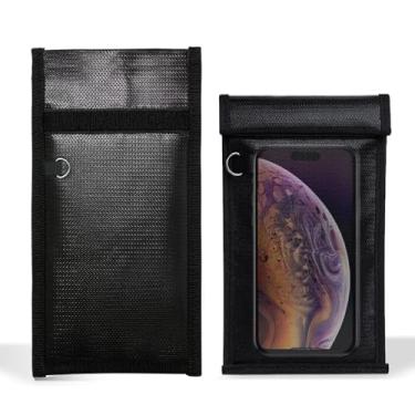 Imagem de Cordovelle Bolsa bloqueadora de sinal Faraday Pacote com 2 - Bolsa de proteção RFID de grau militar para telefone/chave/cartão, antirastreamento, design premium de gaiola Faraday (4,92" x 10,55