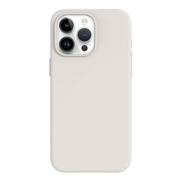 Imagem de Capa projetada para iPhone 15 Pro, silicone premium com forro de microfibra macio antiarranhões, capa protetora à prova de choque para homens, mulheres e meninas de 6,1 polegadas, pedra