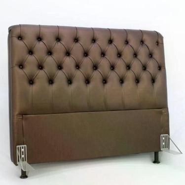 Imagem de Cabeceira De Cama Box Casal Queen 158cm Pádua Couro Marrom
