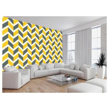 Imagem de Papel De Parede 3D Sala Chevron Zig Zag Listras 3,5M Zig28 - Você Deco