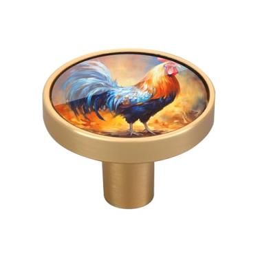 Imagem de Blueangle Pacote com 4 puxadores coloridos de armário de galo 3,5 cm puxadores redondos de gaveta para cômoda e armários de cozinha (41)