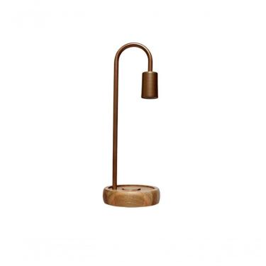 Imagem de Luminária De Mesa Taschibra Flam Metal/madeira E27 Bivolt Cobre