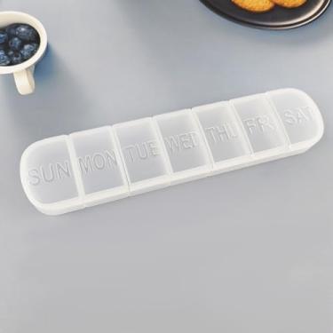 Imagem de Caixa de comprimidos de viagem semanal, dispensador de comprimidos de 7 dias, organizador de medicamentos, estojos de comprimidos para uso diário, recipiente portátil de viagem para medicamentos