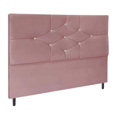 Imagem de Cabeceira Cama Box Casal 140 Cm Virgínia Suede Rosê