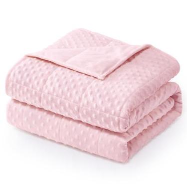 Imagem de Cobertor pesado Wemore Minky Dot para adultos Queen 6,8 kg rosa
