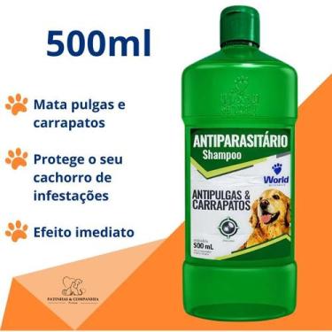 Imagem de Shampoo Antiparasitário Antipulgas e Carrapatos Para Cães 500ml World 