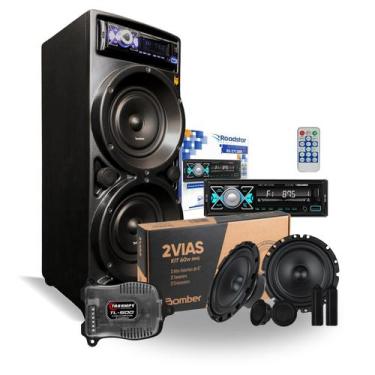 Imagem de Caixa de som bluetooth amplificada potente com grave pendrive usb  - A