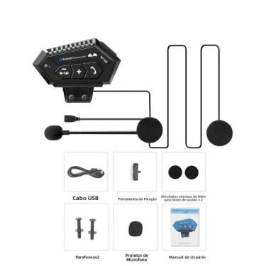 Imagem de Intercomunicador Bluetooth Para Capacete De Motocicleta, À Prova d'Águ