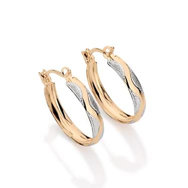 Imagem de Brinco folheado a ouro argola com aplicação de rhodium - tam.único 5239210000