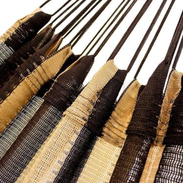 Imagem de Rede de Dormir Amazonas Nylon Listrado Modelo Café