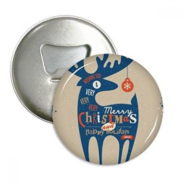 Imagem de Emblema multifuncional com ímã de geladeira e veado azul de Natal