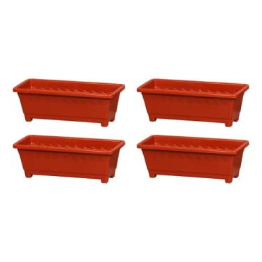 Imagem de Kit De 4 Vasos Jardineira Floreira Grande Cores 9,5 Litros (Cerâmico)