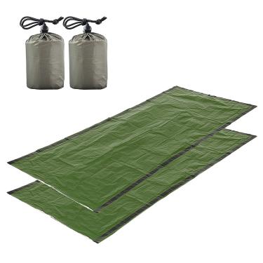 Imagem de Daseey Cobertor de emergência 2 PCS com saco de armazenamento Saco de dormir de emergência leve portátil para viagem em acampamento, caminhada mochila
