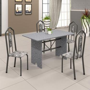 Imagem de Conjunto Sala De Jantar Mesa 070 Com Granito E 4 Cadeiras Bianca Parao