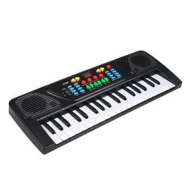Imagem de harayaa Crianças teclado de piano música teclado eletrônico com microfone presentes práticos teclado instrumento de piano brinquedo para shows ao ar livre