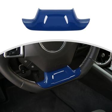 Imagem de CheroCar Capa de decoração para volante Chevrolet Camaro para Chevrolet Camaro 2017-2024 (azul)