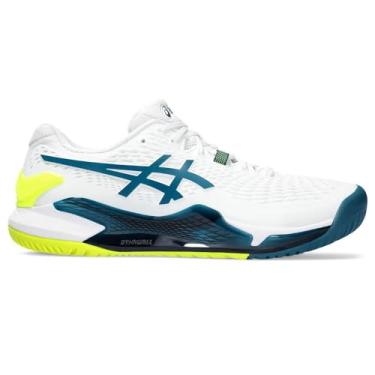 Imagem de TÊNIS ASICS GEL RESOLUTION 9 (ALL COURT) MASCULINO BRANCO E AZUL PEDRÓLEO (br_footwear_size_system, adult, numeric, numeric_43)