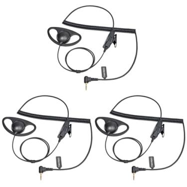 Imagem de Pacote com 3 fones de ouvido Walkie Talkies com microfone para Motorola Talkabout T600 T800 T460 T470 T475, fone de ouvido D-Shell com microfone em linha e PTT para rádios bidirecionais Talkabout