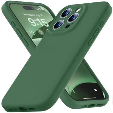 Imagem de Ktele Capa compatível com iPhone 15 Pro Max, capa de silicone líquido de grau AB atualizada, [proteção total da câmera] [forro macio antiarranhões] Capa protetora à prova de choque - verde