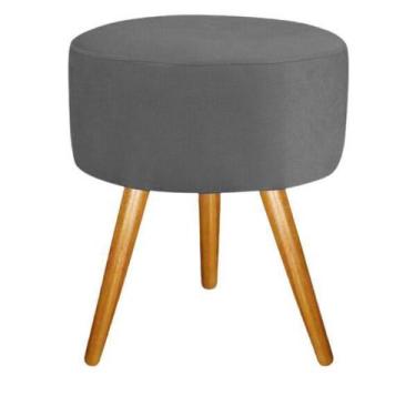 Imagem de Puff Banqueta Para Sala Cinza Pé Palito 50 Cm Altura - Decore.Com, Puf