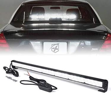 Imagem de Xprite Barra de luz estroboscópica LED branca de 31,5 polegadas, 21 padrões intermitentes com suporte de ventosa, barra de luz de aviso de emergência de pára-brisa para bombeiro, ambulância, veículos,