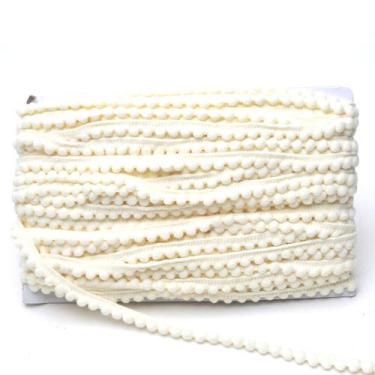 Imagem de Fita Grelot Pompom Bege Natural 10mm - Com 25 Metros - BRX