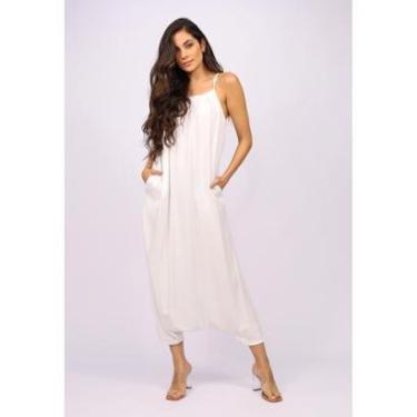 Imagem de Macacão Saruel Solto Bilbao Branco - Único - Veste 38 ao 48-Feminino